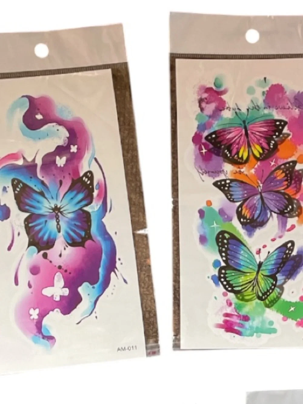 Temporary colorful large butterfly tatoos Adult Bobby art NWT